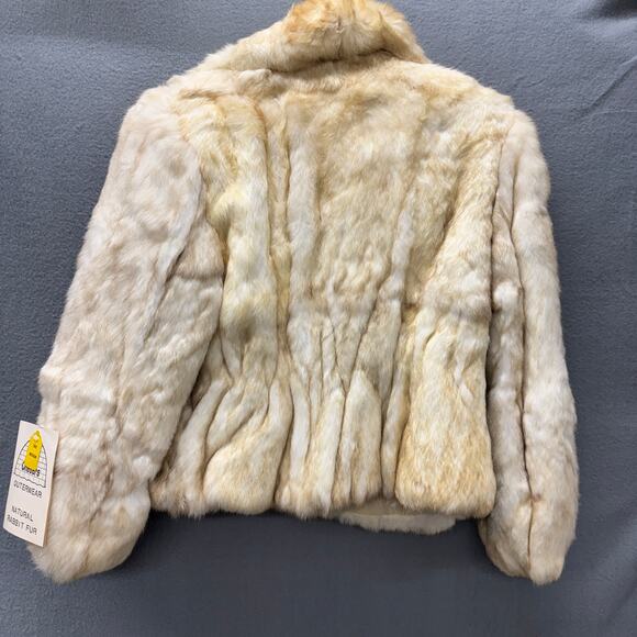 Vintage Rabbit Fur Coat Womens Medium Chill Chasers Old Money Mob NEW OLD STOCK - Picture 3 of 9